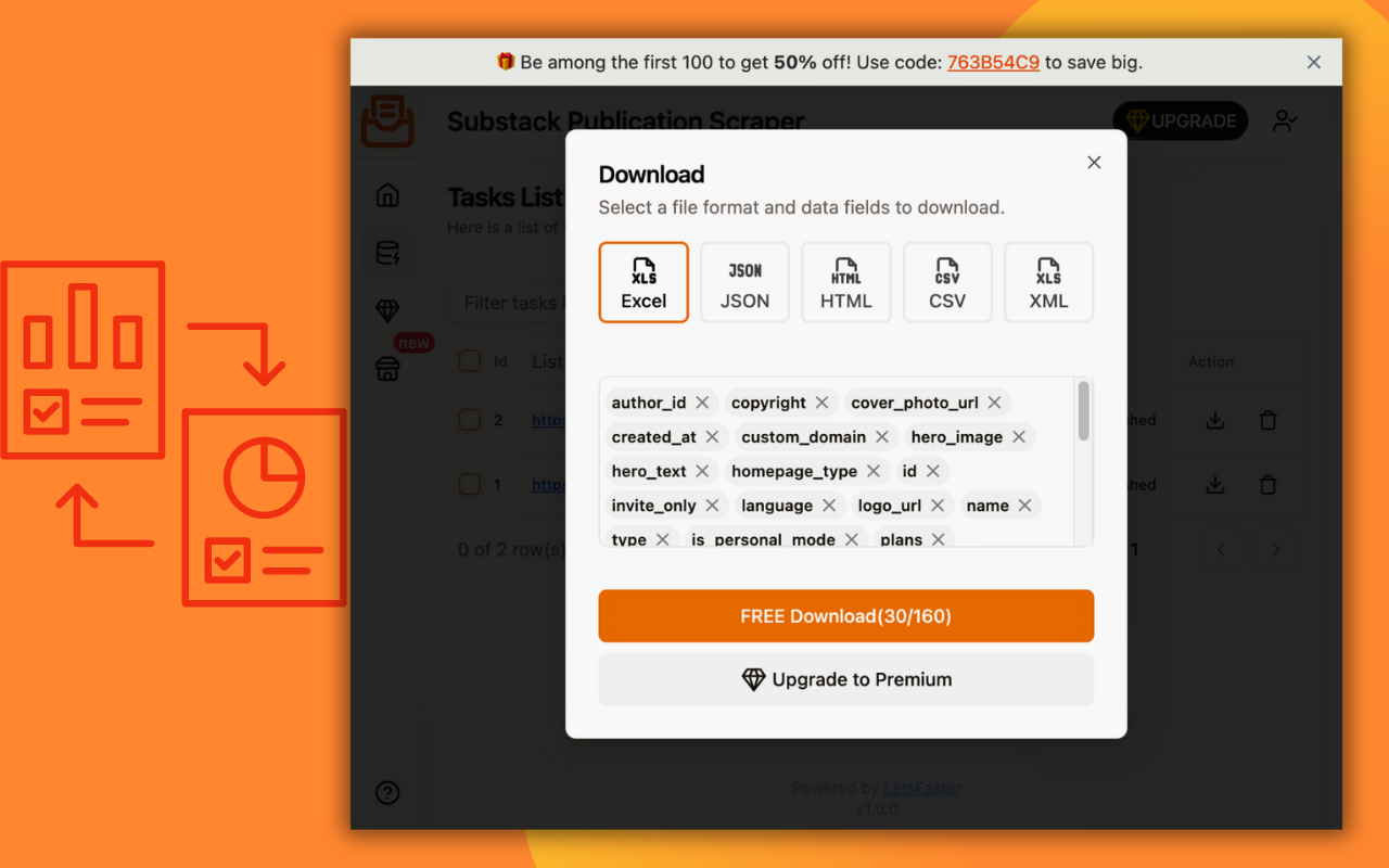 One-click extract Substack publication data from the publication search ...